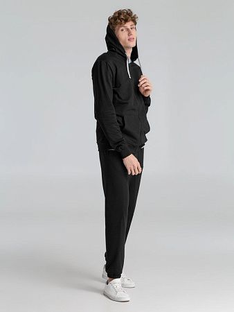 Толстовка на молнии с капюшоном Unit Siverga, черная, размер XS