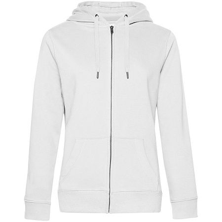 Толстовка на молнии с капюшоном женская Queen, белая, размер XL