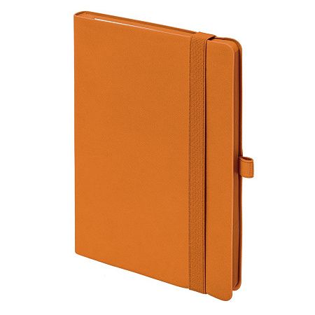 Ежедневник Flexy Line Linen А5, оранжевый/оранжевый, недатированный, в гибкой обложке, с резинкой и петлей для ручки