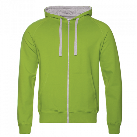 Толстовка мужская STAN с капюшоном на молнии футер без начёса 260, 61, Ярко-зелёный,  (26)  (56/XXXL)