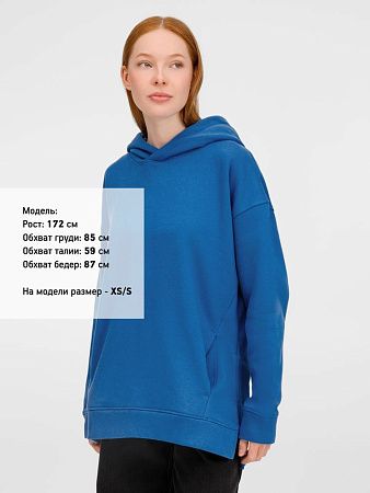 Худи оверсайз унисекс Tolla, синее (джинс), размер XL/2XL