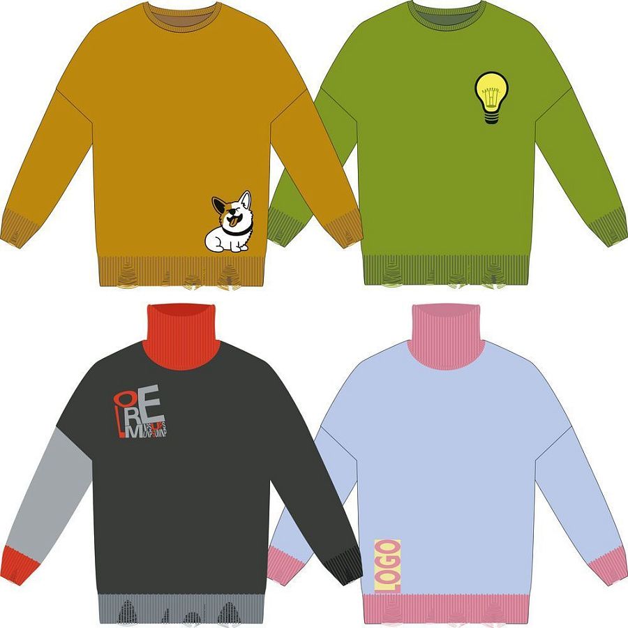 Свитер оверсайз Tricksy Net Grunge на заказ, акрил, размер S/M