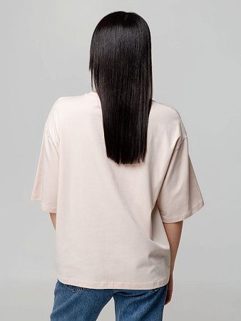 Футболка унисекс оверсайз Street Vibes, бежевая, размер XS/S