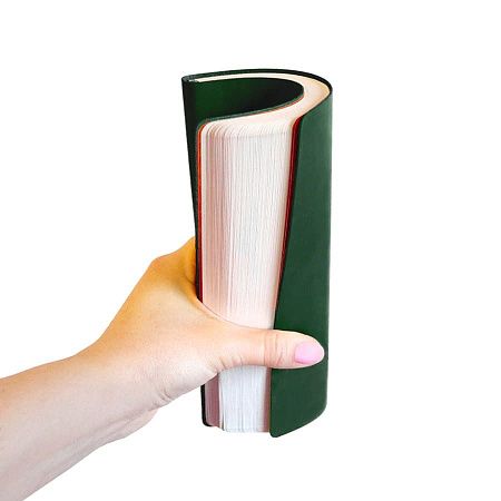 Бизнес-блокнот FUNKY, 130*210 мм, зеленый, красный форзац, мягкая обложка, в линейку