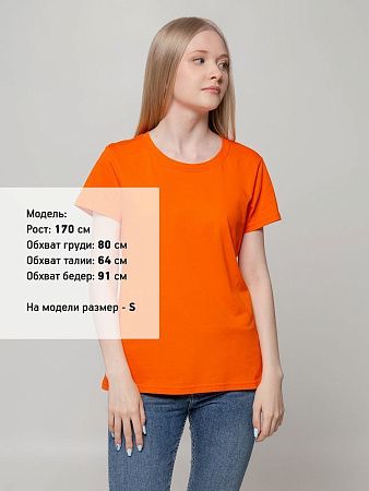 Футболка женская T-bolka Lady, оранжевая, размер M v2