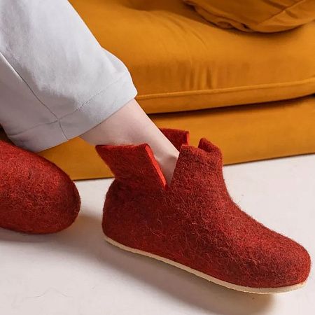 Домашние валенки Wild, красно-коричневые (терракот), размер 40