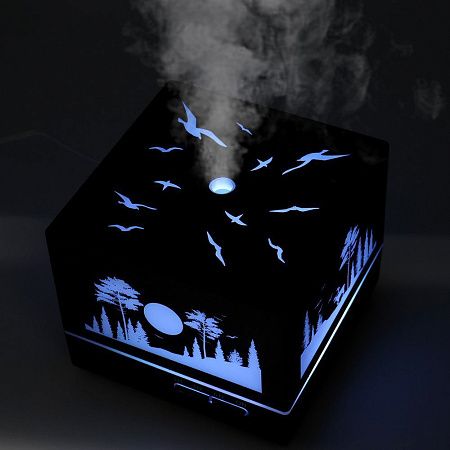 Светодиодный увлажнитель Wisdom с подсветкой гравировки, черный