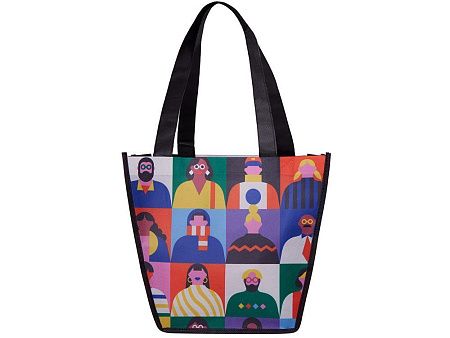 Сумка для шопинга с донной складкой и ручкой из нетканого PET материала