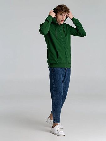 Толстовка на молнии с капюшоном Siverga Heavy 2.0, темно-зеленая, размер XL