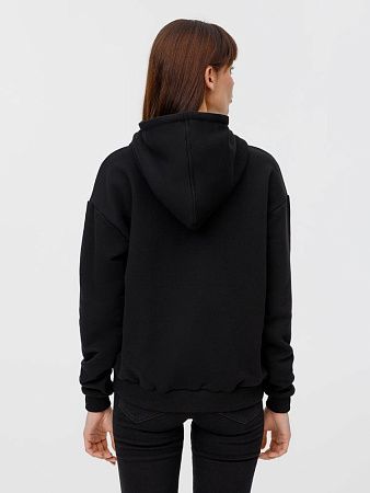 Толстовка унисекс оверсайз на молнии Zippy Terry, черная, размер XS/S