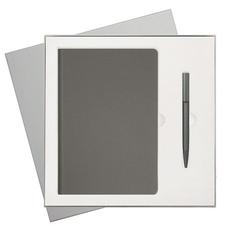 Подарочный набор Star, серый (ежедневник, ручка)