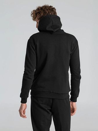 Толстовка на молнии с капюшоном Unit Siverga Heavy, черная, размер XS