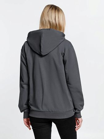 Толстовка на молнии с капюшоном Siverga, темно-серая (графит), размер S