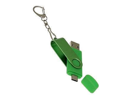 USB 3.0- флешка на 32 Гб с поворотным механизмом и дополнительным разъемом Type-C