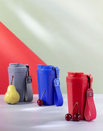 Термостакан "Eclipse" 400 мл, покрытие пудра, синий