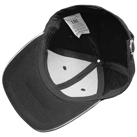 Кепка 6-панельная Oxford 300, c белым сендвичем, черная