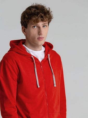 Толстовка на молнии с капюшоном Unit Siverga, красная, размер XS v2