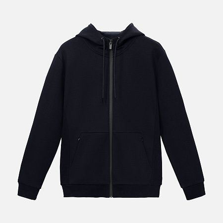 Толстовка на молнии с капюшоном MATEO темно-синяя, размер S/M