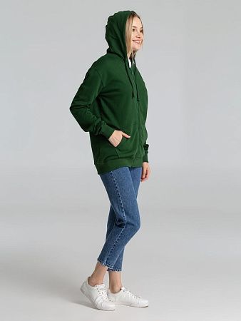Толстовка на молнии с капюшоном Siverga Heavy 2.0, темно-зеленая, размер XL