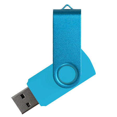 Флеш накопитель USB 2.0 Twister Сolor Mix 16GB, пластик Софт Тач/металл, голубой/голубой