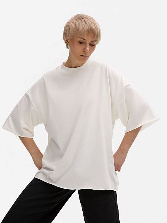 Футболка унисекс оверсайз T1, молочно-белая, размер XL/2XL