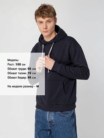 Толстовка с капюшоном Unit Kirenga Heavy, темно-синяя, размер XS