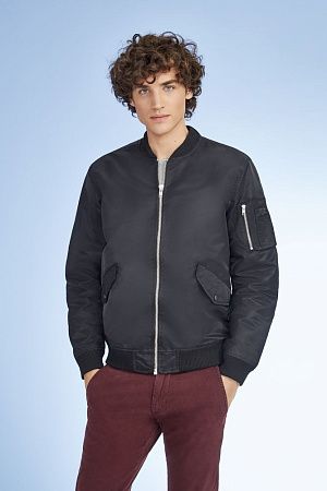 Куртка бомбер унисекс Rebel, черная, размер XS