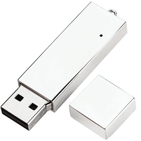 Флешка BRIKS Серебристая 4022.06.8ГБ с цепочкой
