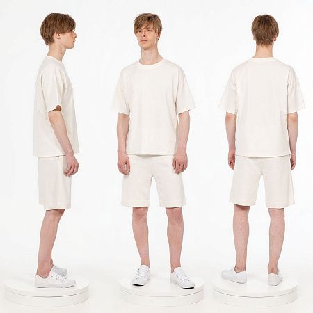 Футболка унисекс оверсайз T3, молочно-белая, размер XS/S