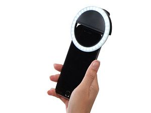 Световое кольцо для селфи «Glitter», цвет: черный