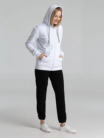 Толстовка на молнии с капюшоном Unit Siverga Heavy, белая, размер XS v2