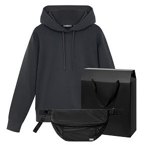 Набор с одеждой ALEX (худи, поясная сумка), черный, S