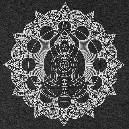 Футболка женская Chakraday, черный меланж, размер S