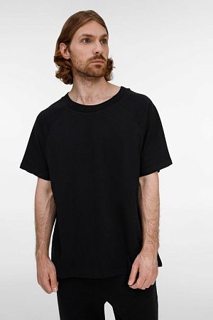 Футболка унисекс оверсайз T2, черная, размер XS/S