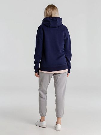 Толстовка с капюшоном унисекс King, темно-синяя, размер M