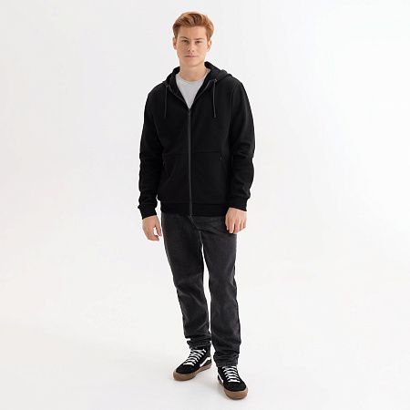 Толстовка на молнии с капюшоном MATEO черная, размер XXL