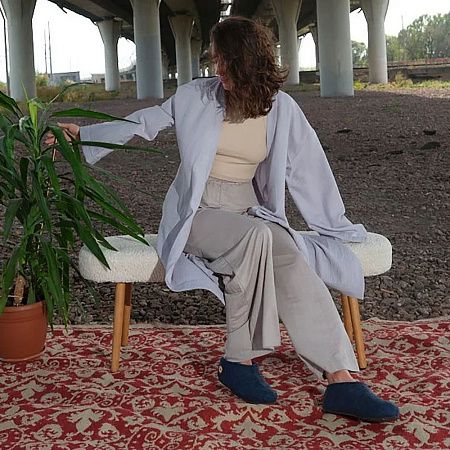 Домашние валенки Cant, темно-синие (индиго), размер 41