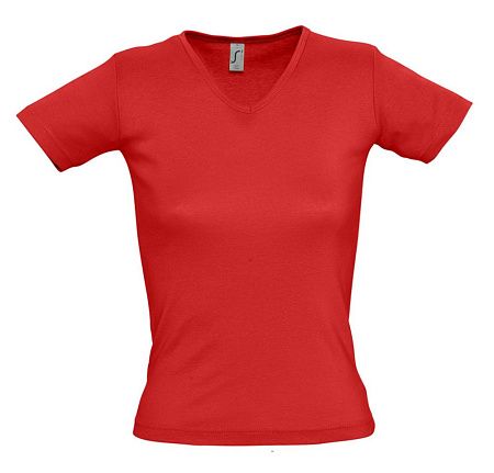 Футболка женская Lady 220 с V-образным вырезом, красная, размер S