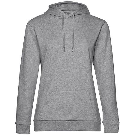 Толстовка с капюшоном женская Hoodie, серый меланж, размер M