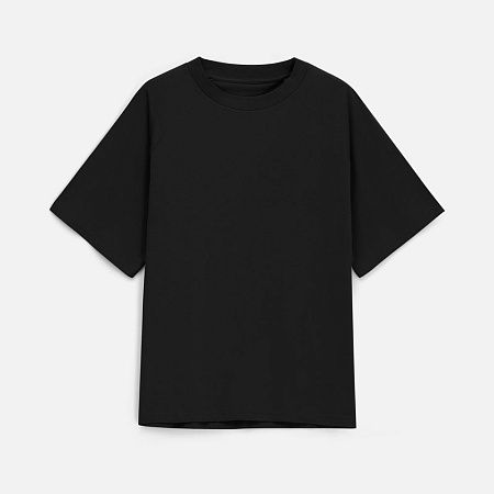 Футболка унисекс оверсайз T2, черная, размер XS/S