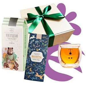 Набор «Пасека»: чай, конфеты с мёдом, стакан