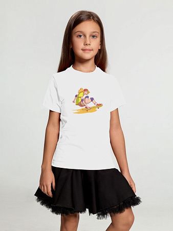 Футболка детская Skateboard, белая, размер 6 лет (106-116 см)