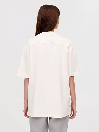 Футболка оверсайз унисекс Sideline, молочно-белая, размер XS/S