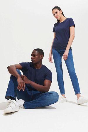 Футболка унисекс Regent 150, синяя (джинс), размер XXS