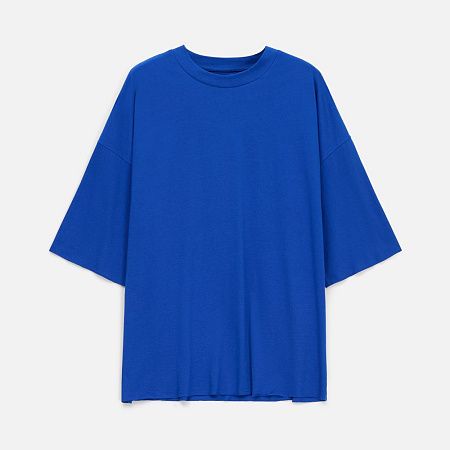 Футболка унисекс оверсайз T1, синяя, размер XS/S