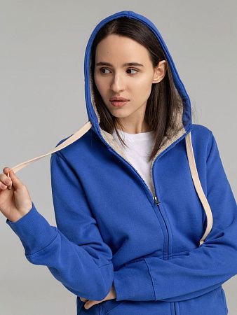 Толстовка унисекс на молнии Sherpa 280, ярко-синяя, размер L