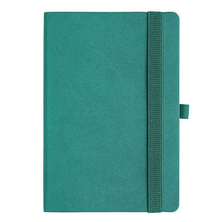 Ежедневник Flexy Line Linen А5, бирюзовый/бирюзовый, недатированный, в гибкой обложке, с резинкой и петлей для ручки