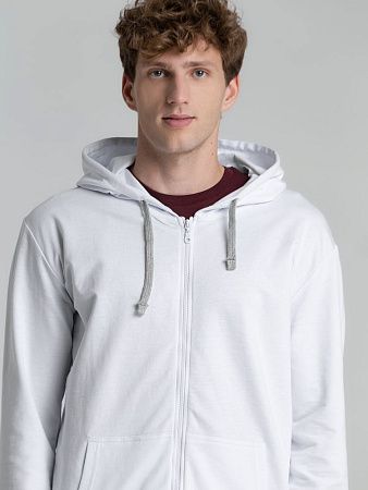 Толстовка на молнии с капюшоном Unit Siverga, белая, размер XS