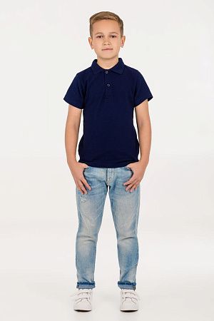 Рубашка поло детская Virma Kids, темно-синяя, размер 12 лет (142-152 см)