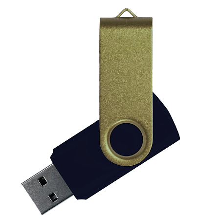 Флеш накопитель USB 2.0 Twister Сolor Mix 16GB, пластик Софт Тач/металл, черный/оливковый
